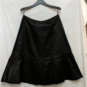 SOLD RR - Jil Sander black silk A-line tulip hem midi-skirt